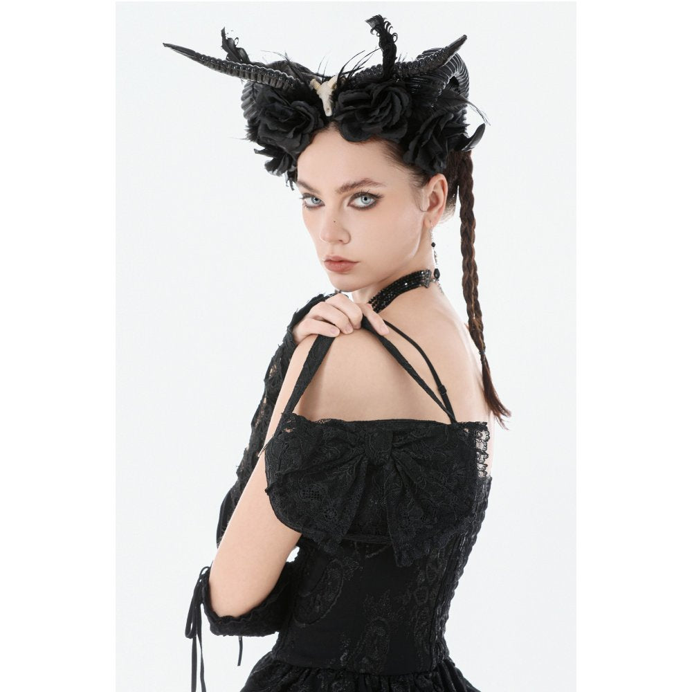Dark In Love Victoria Mini Handbag – Black Lace & Satin Goth Bag