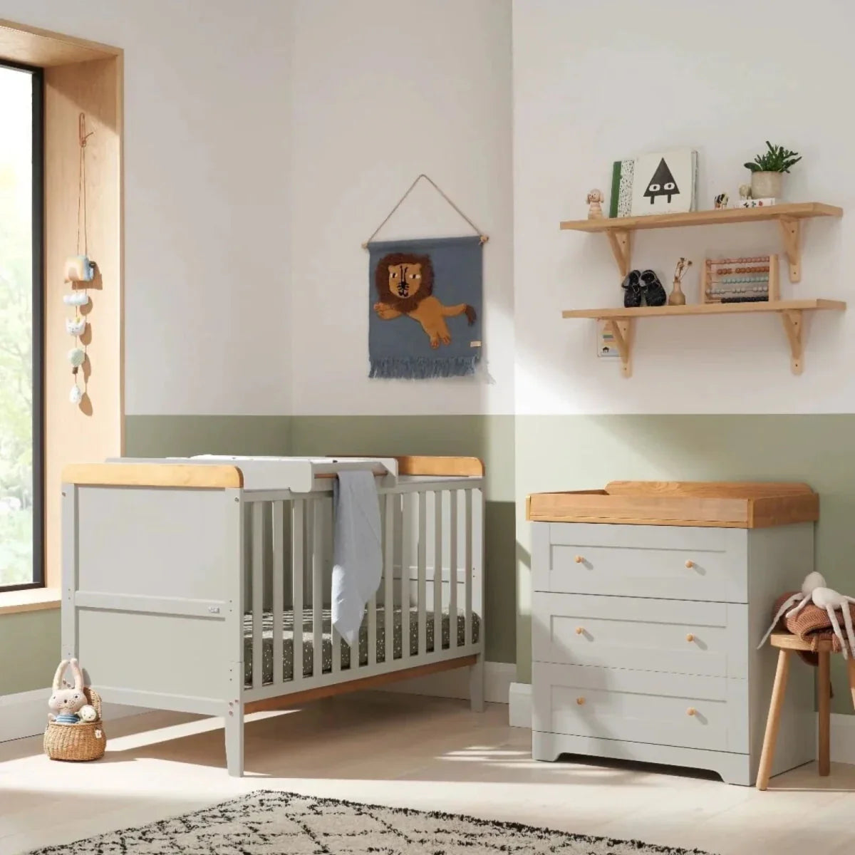 Tutti Bambini Rio 2 pcs Room Set - Dove Grey/Honey Oak