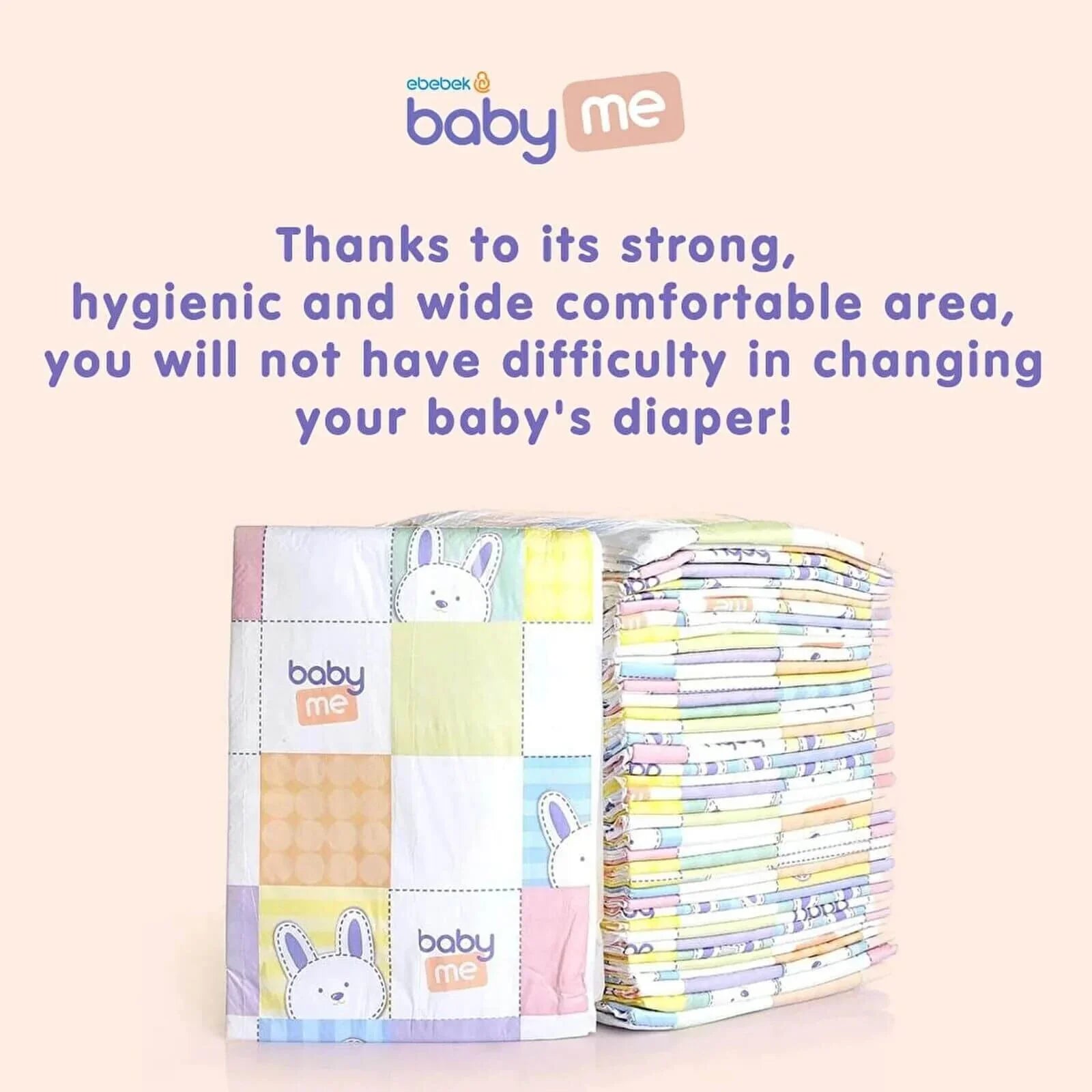 baby me Super Thin Baby Nappy Changing Mats 60x90cm - 40 pcs