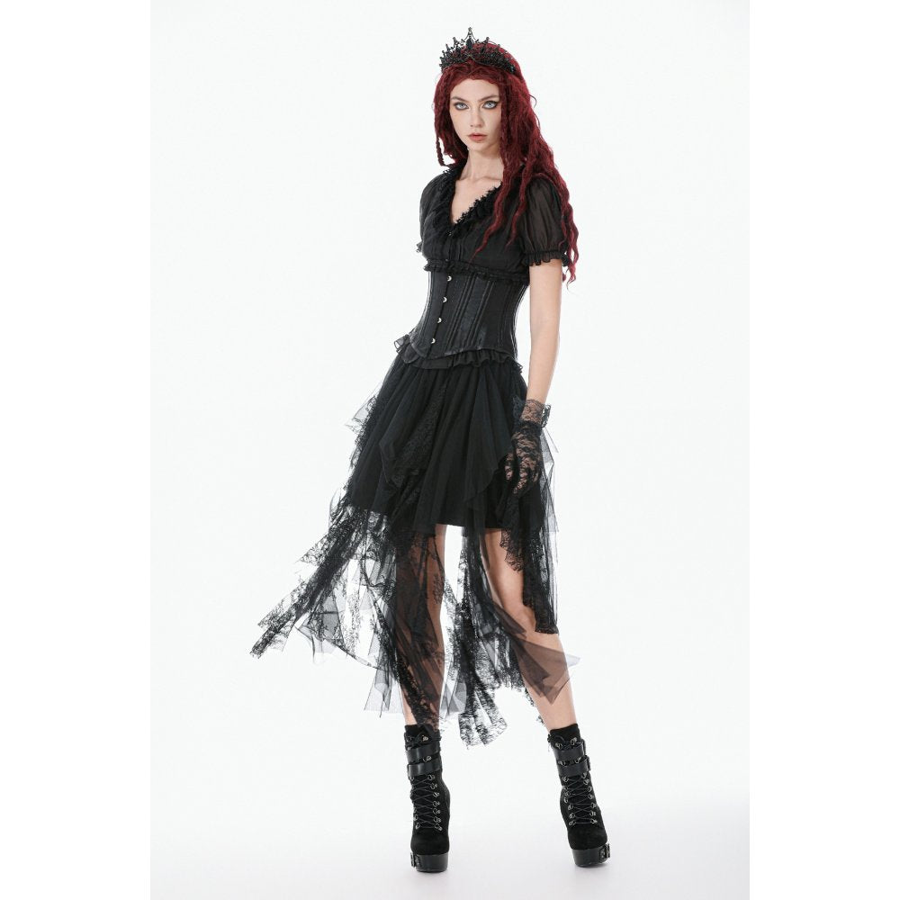 Dark In Love Evelina Steel-Boned Waist Corset – Black Gothic Cincher