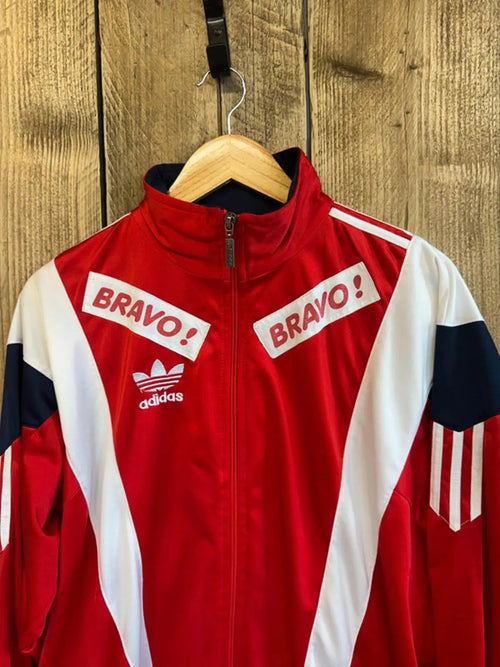 1990s Adidas Tracksuit Top Mens XL Vintage Retro