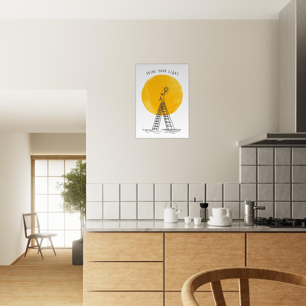 Shine Your Light Poster - Minimalist Inspirational Wall Art - Motivational Print for Home & Office Decor