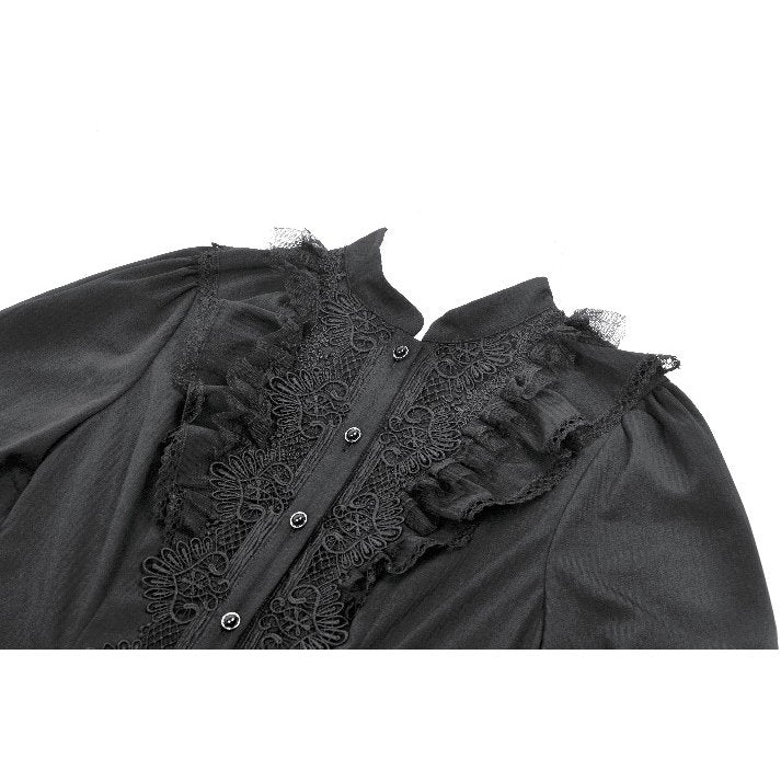 Dark in Love Desdemona Victorian Mini Dress – Black Lace Gothic Style