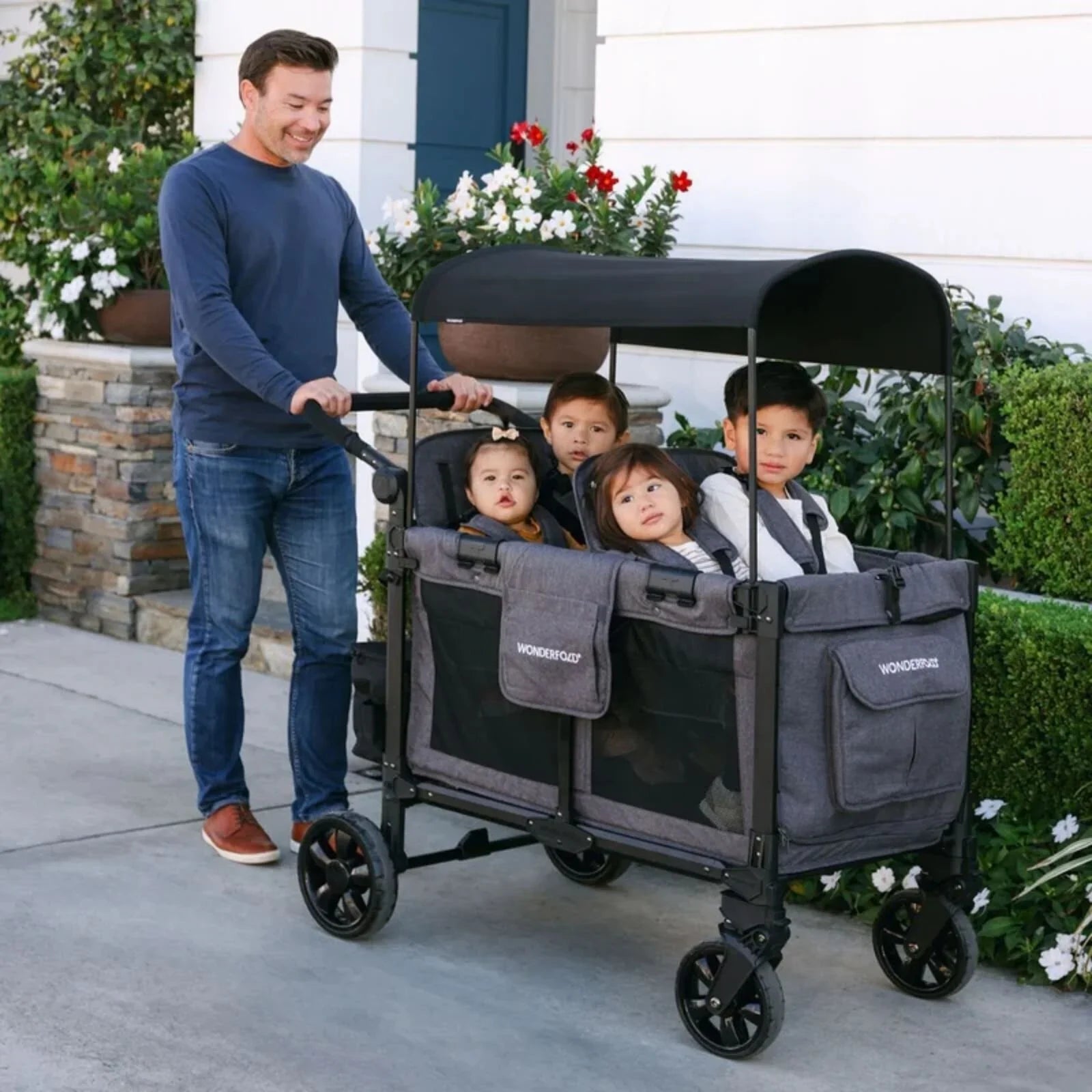 Wonderfold W4 Elite Pro Stroller Wagon - Charcoal Grey