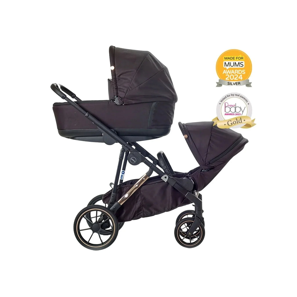 Mee-Go Uno Plus 2-in-1 Pushchair & Pram - Black/Rose