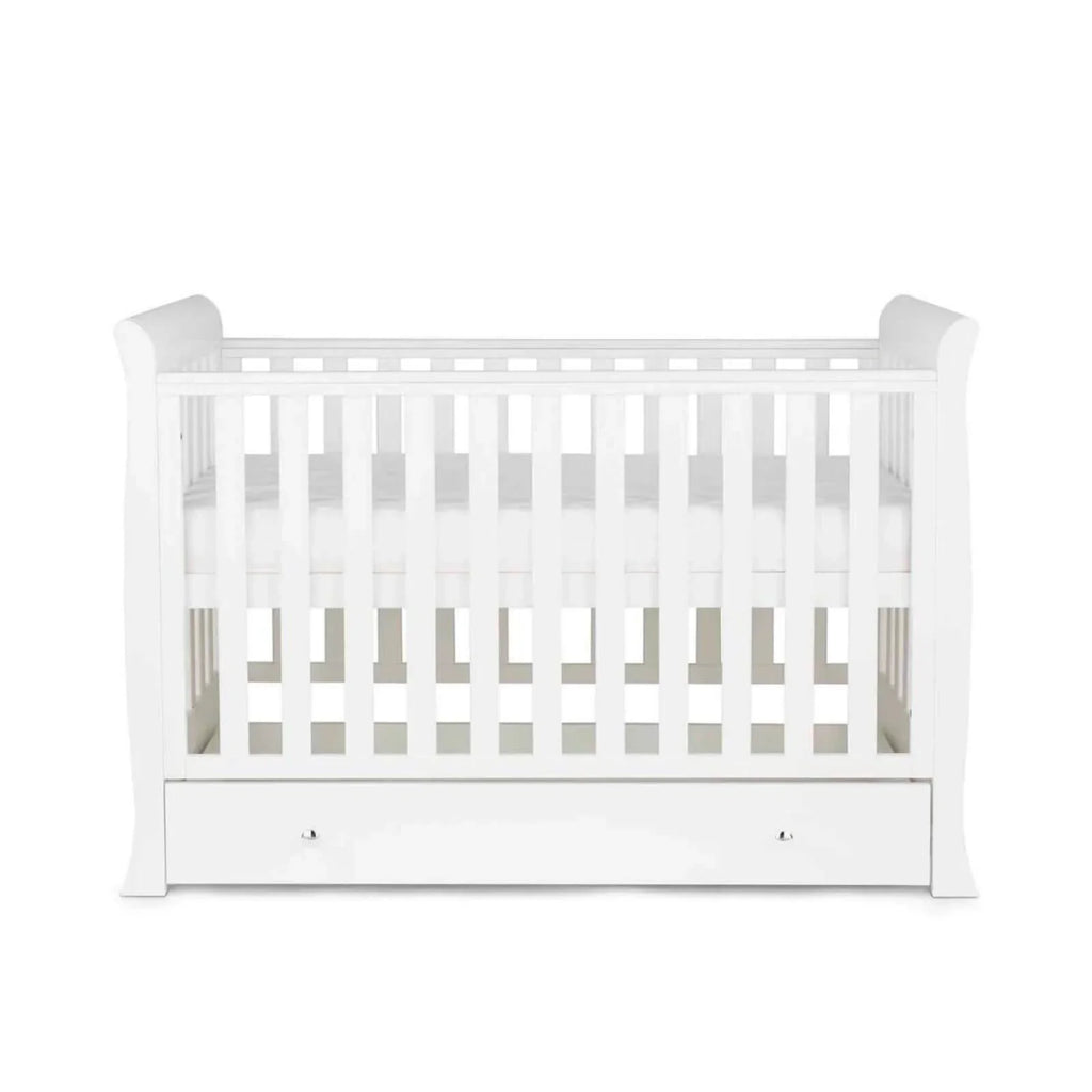 Ickle Bubba Snowdon Mini Cot Bed White - Premium Sprung Mattress
