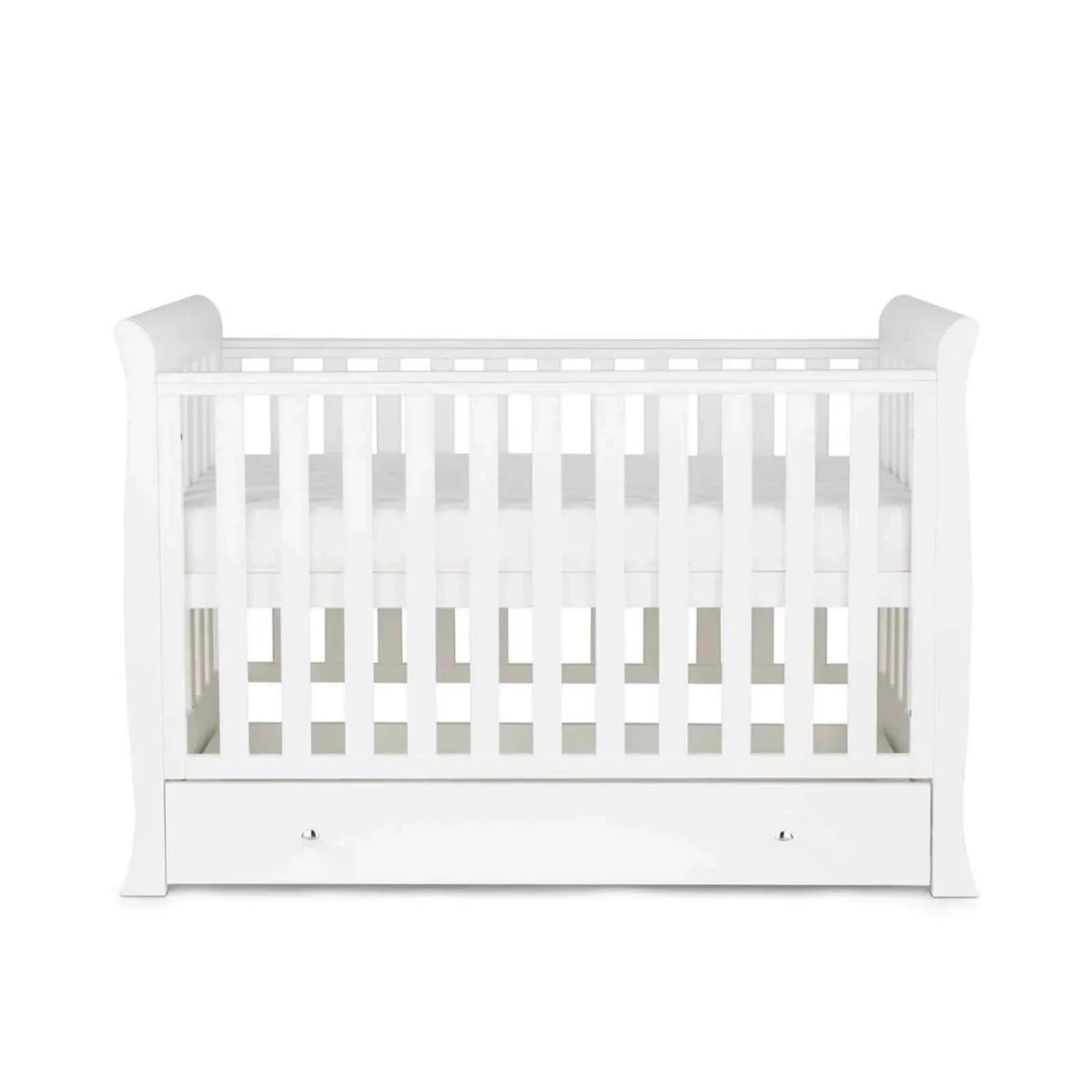 Ickle Bubba Snowdon Mini Cot Bed White - Premium Sprung Mattress
