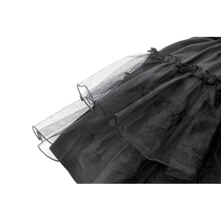 Dark in Love Bellatrix Gothic Embroidered Mesh Petticoat Skirt – Black