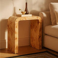 Orsina Mota Burl Wood Curved Side Table – Natural Modern End Table