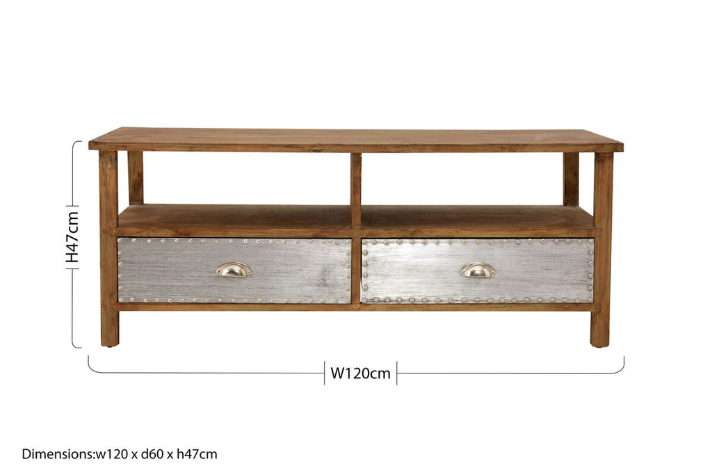 Orsina Shoreditch Coffee Table – Rustic Wood with 2 Storage Drawers