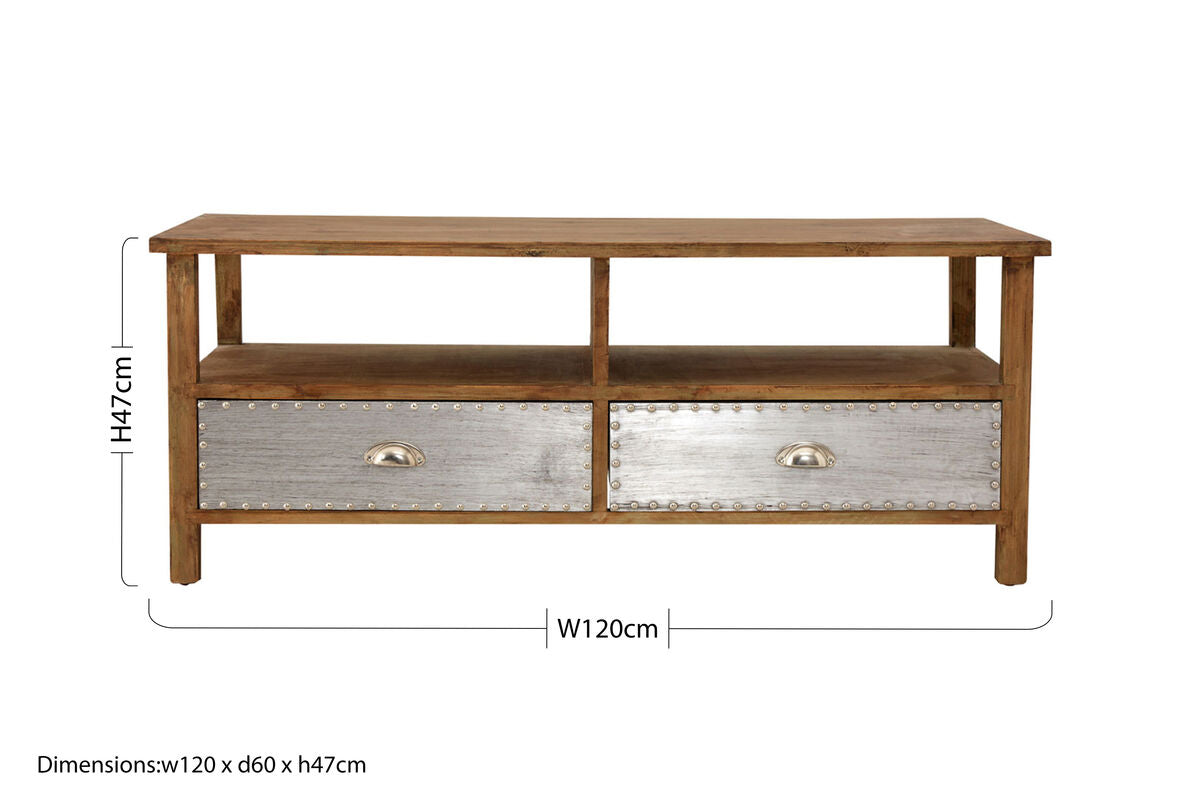 Orsina Shoreditch Coffee Table – Rustic Wood with 2 Storage Drawers