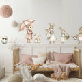 Live Vida Rabbit Textile Wall Sticker Set - Pink