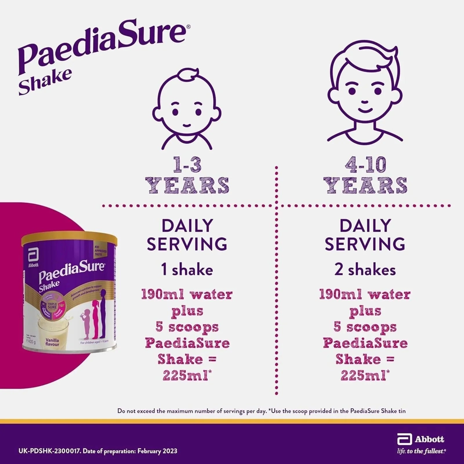PaediaSure Shake Vanilla Flavoured Nutritional Supplement Powder for Kids 850g
