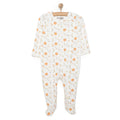 HelloBaby Newborn Girl Organic Footed Jumpsuit - Ecru