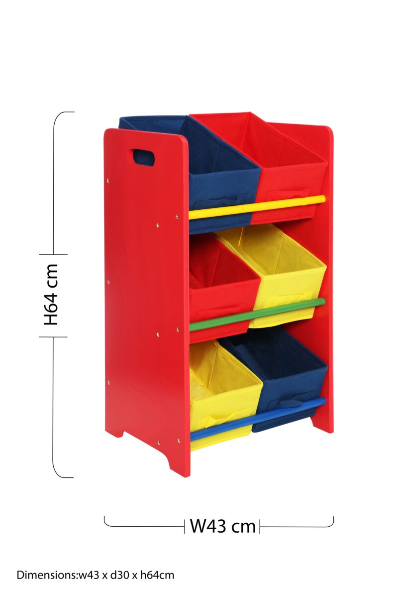 Orsina 3-Tier Kids Toy Storage Unit | MDF Playroom Bin Organiser