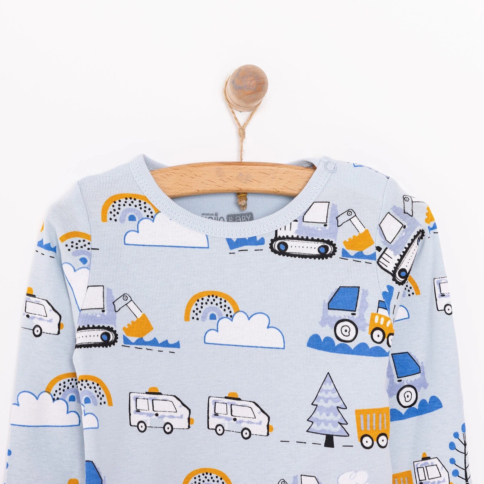 HelloBaby Boy 2-Pack Long Sleeve Bodysuit - Blue