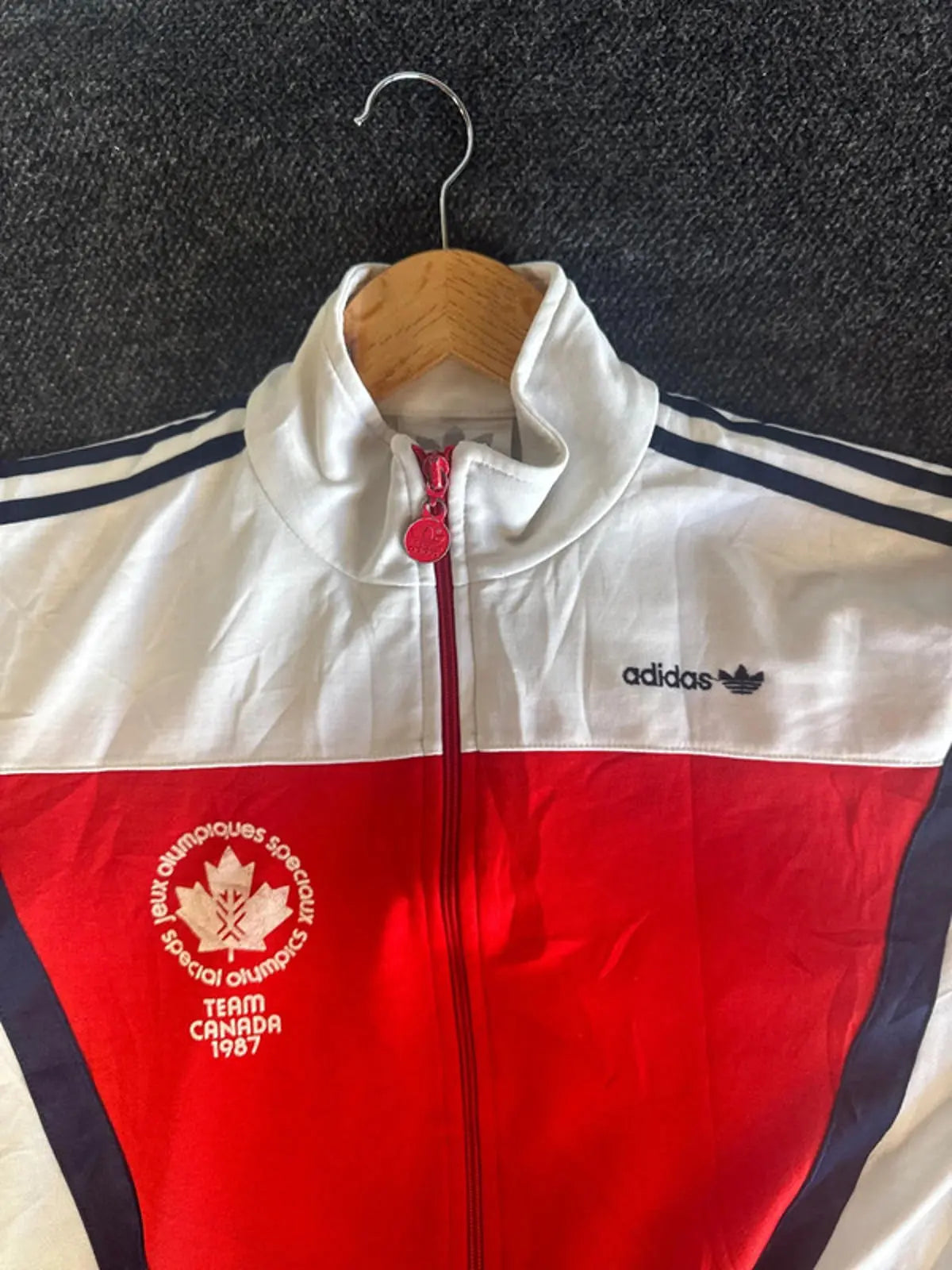 Original Vintage 1987 Adidas Tracksuit Top Team Canada Special Olympics Rare