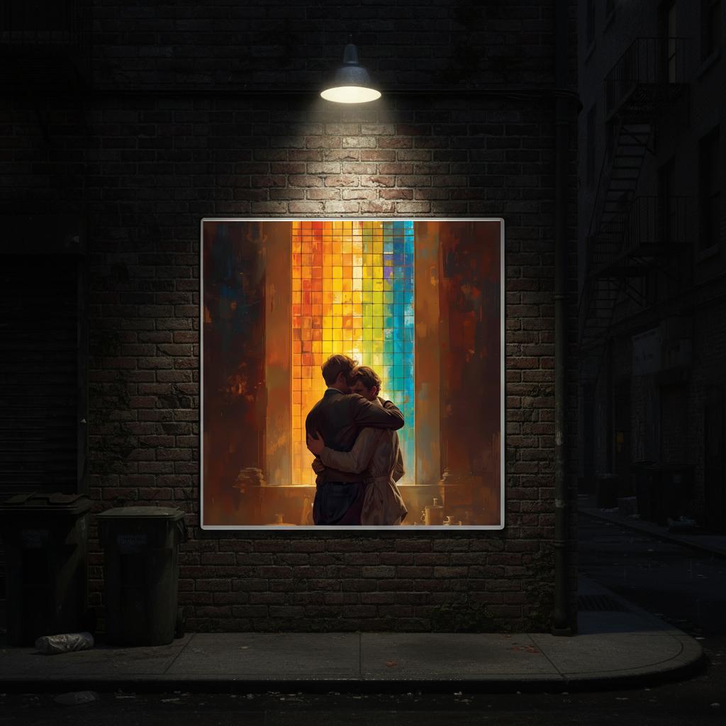 Rainbow Window Poster – Love and Unity Art Print - Vibrant Wall Decor