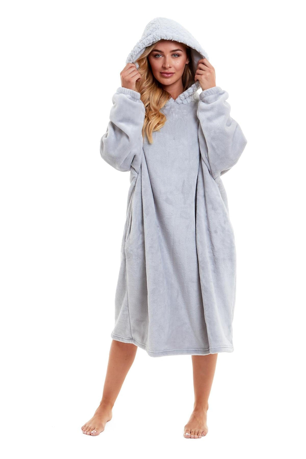 OLIVIA ROCCO Oversized Hooded Blanket – Plush Fleece Poncho with Fur Hood