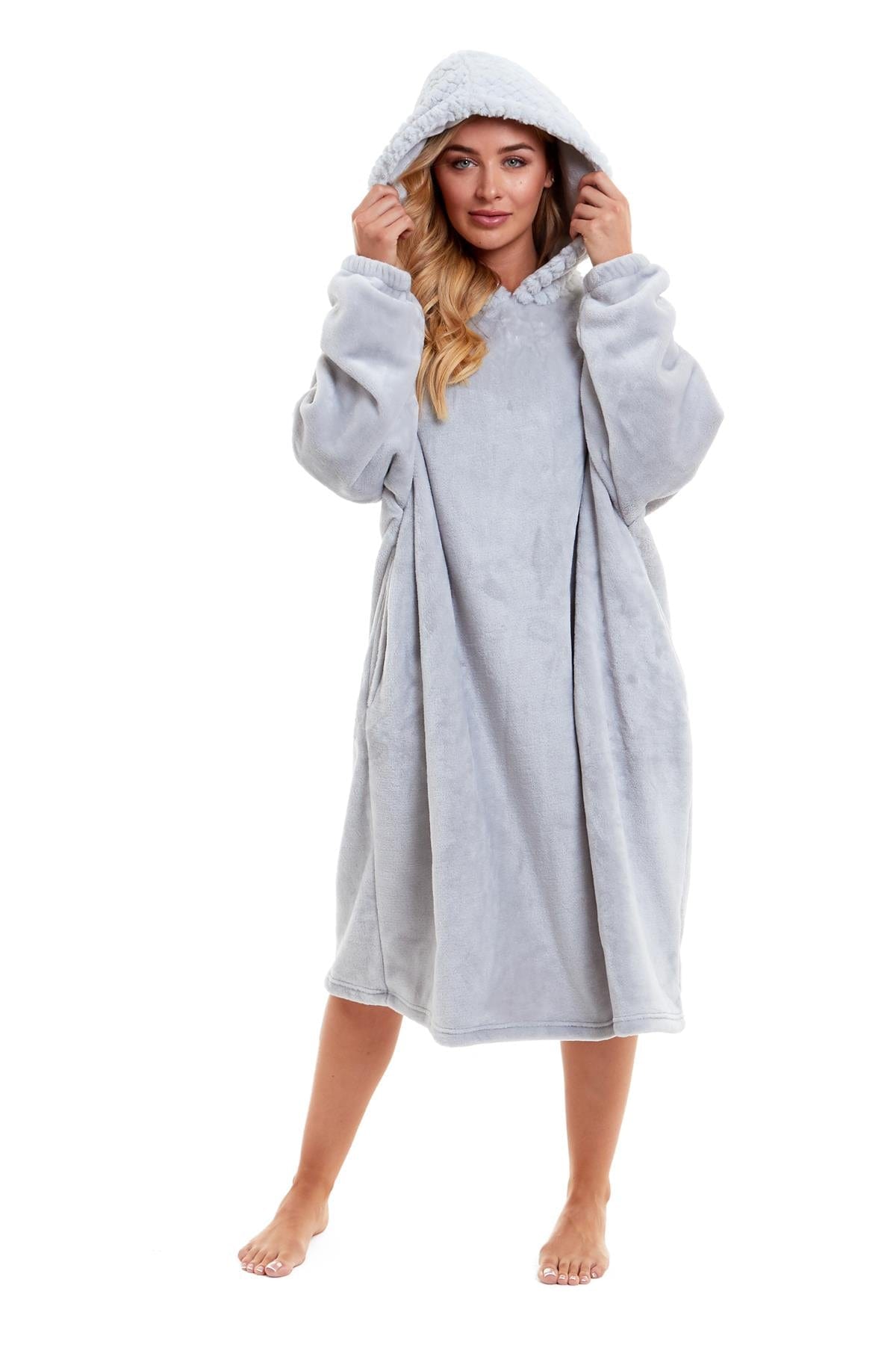 OLIVIA ROCCO Oversized Hooded Blanket – Plush Fleece Poncho with Fur Hood