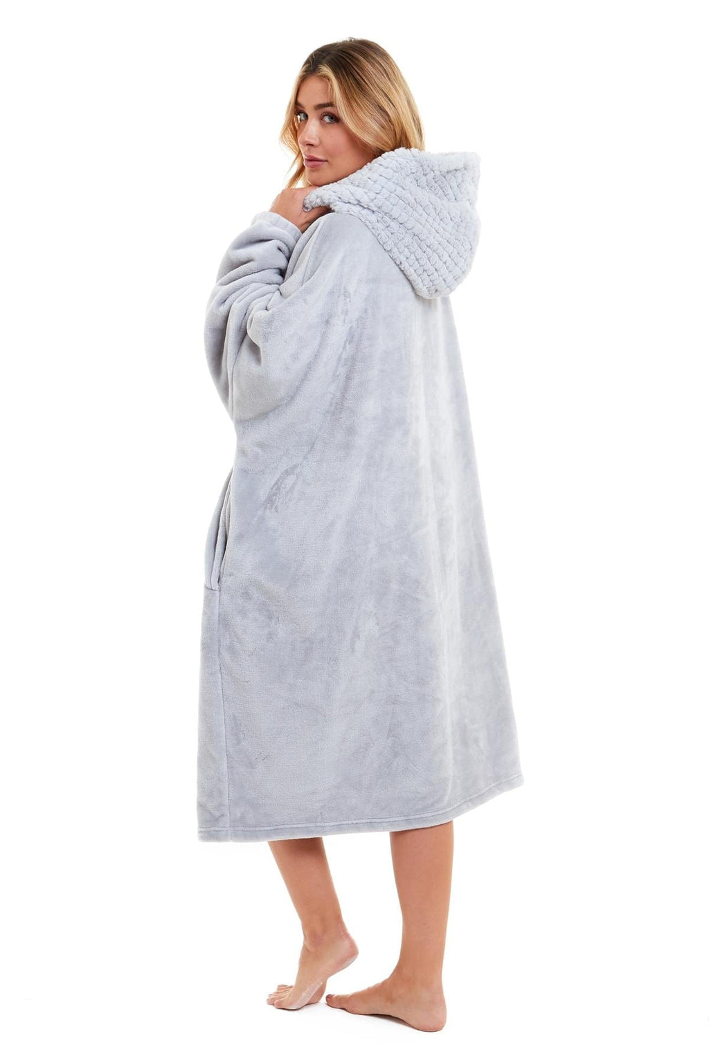 OLIVIA ROCCO Oversized Hooded Blanket – Plush Fleece Poncho with Fur Hood