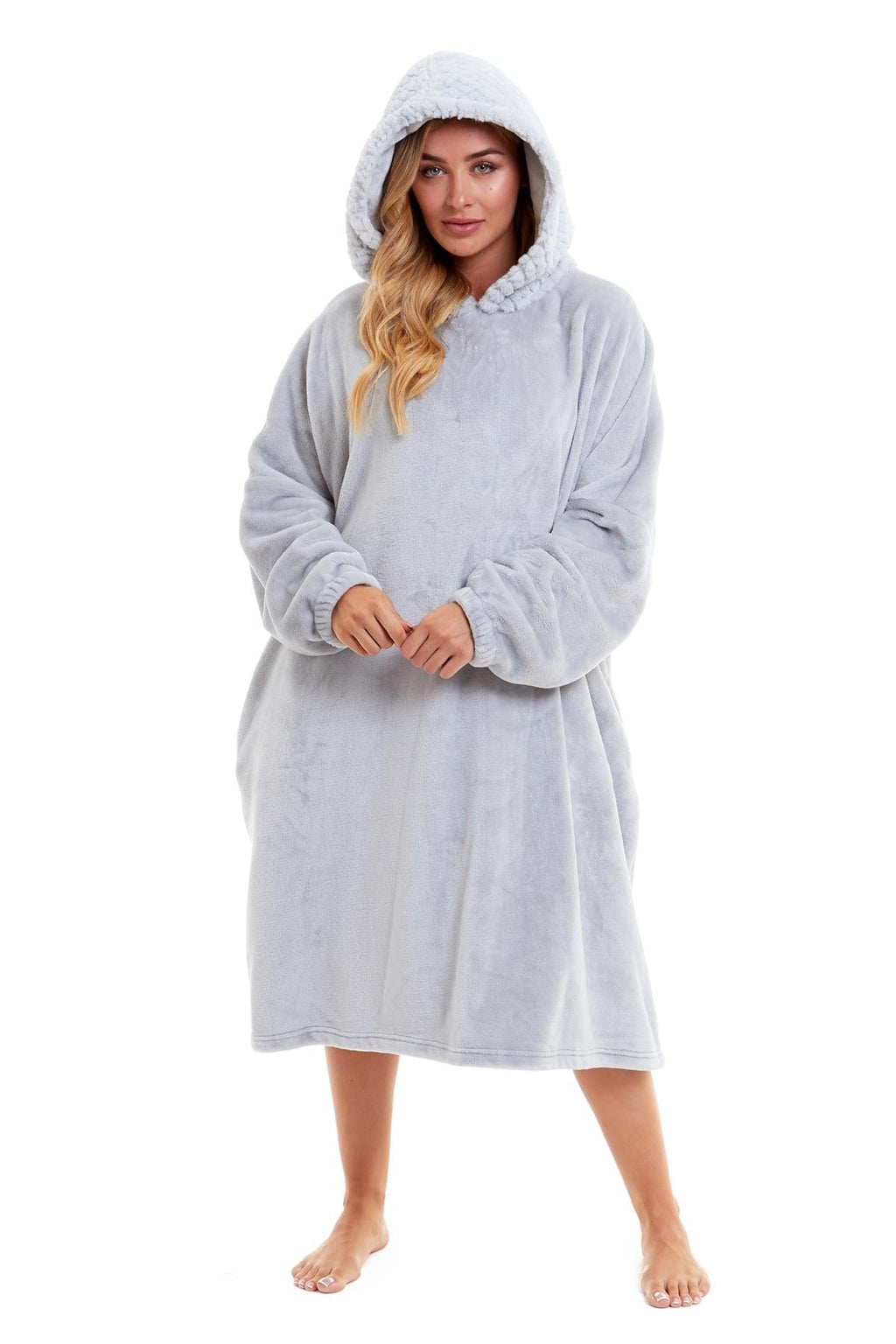 OLIVIA ROCCO Oversized Hooded Blanket – Plush Fleece Poncho with Fur Hood