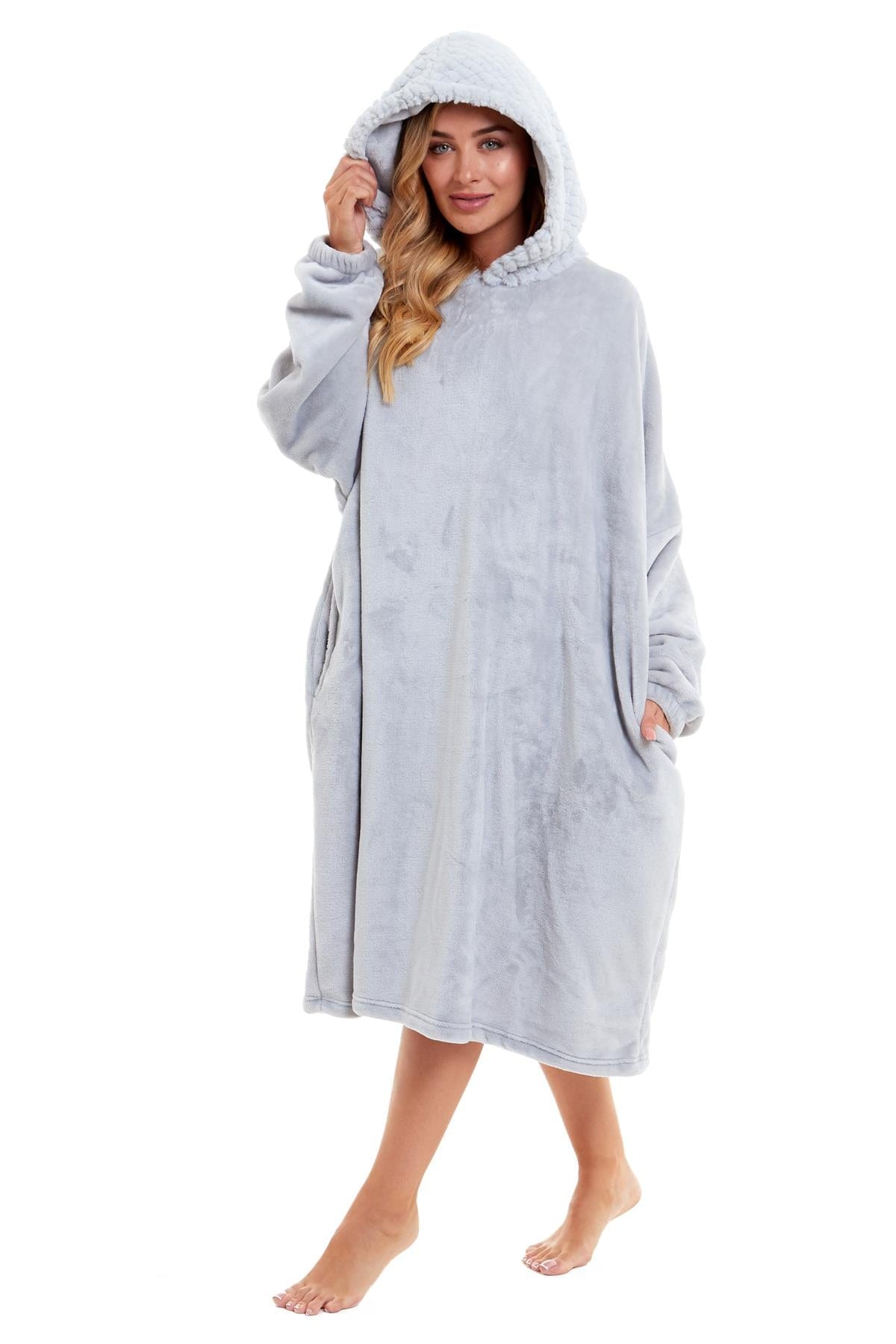 OLIVIA ROCCO Oversized Hooded Blanket – Plush Fleece Poncho with Fur Hood