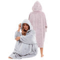 OLIVIA ROCCO Oversized Hooded Blanket – Plush Fleece Poncho with Fur Hood
