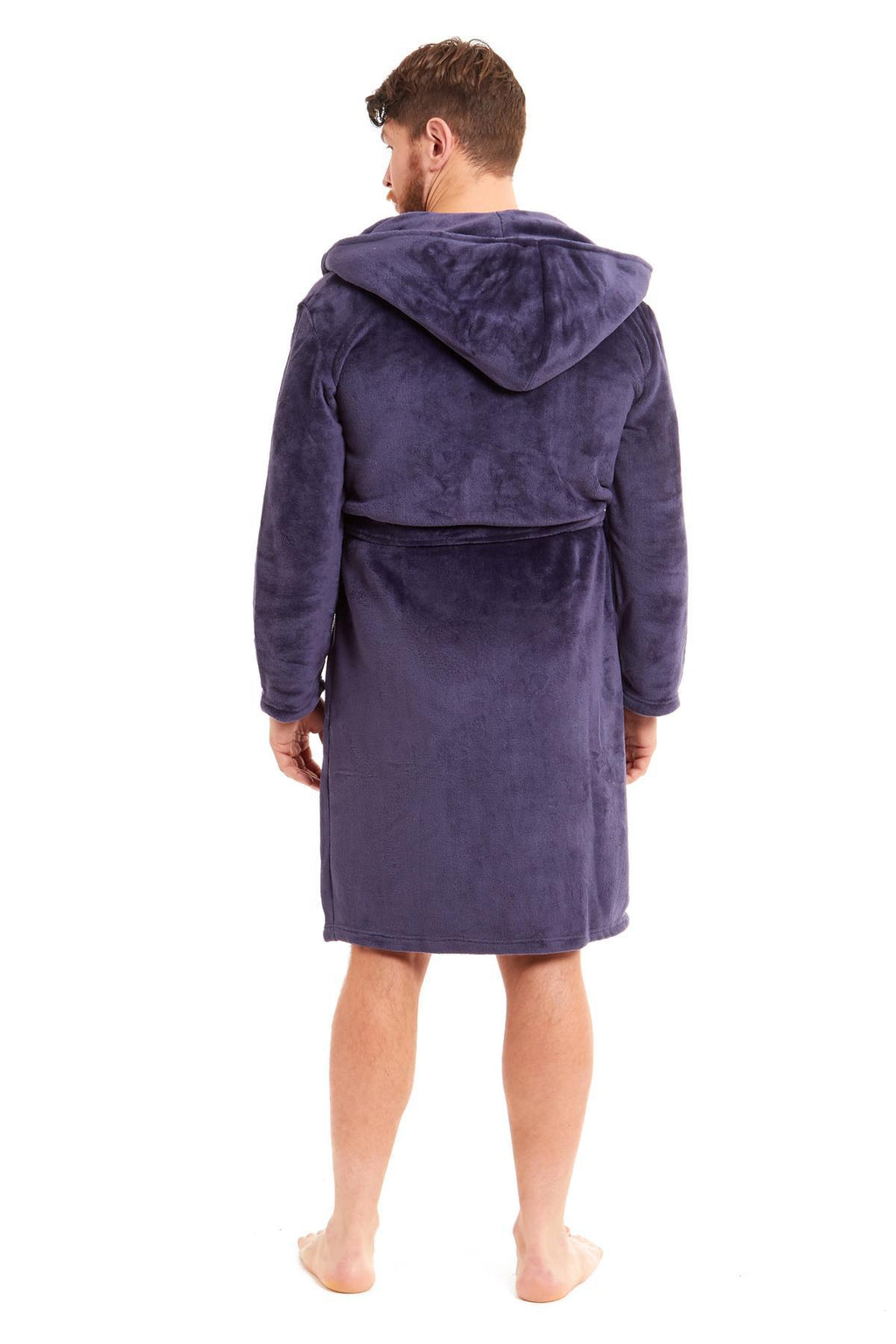 OLIVIA ROCCO Men's Hooded Bathrobe – Plush Flannel Fleece Dressing Gown
