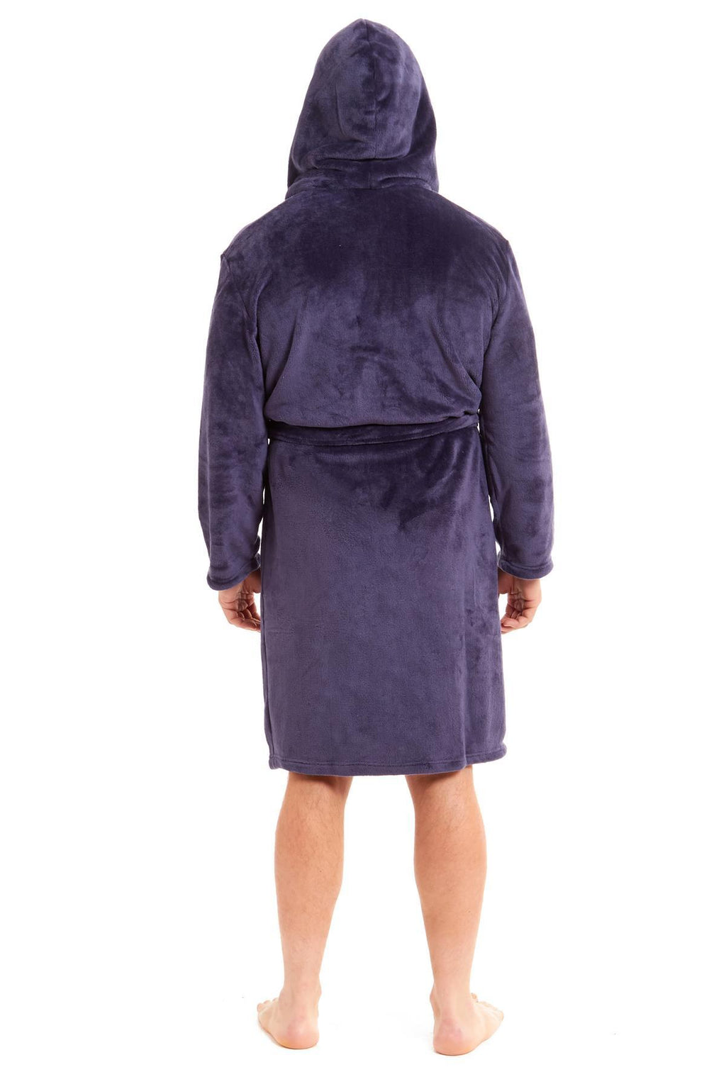 OLIVIA ROCCO Men's Hooded Bathrobe – Plush Flannel Fleece Dressing Gown