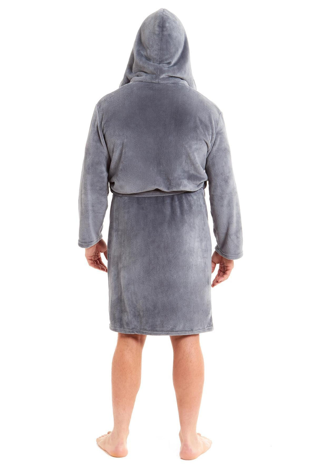 OLIVIA ROCCO Men's Hooded Bathrobe – Plush Flannel Fleece Dressing Gown