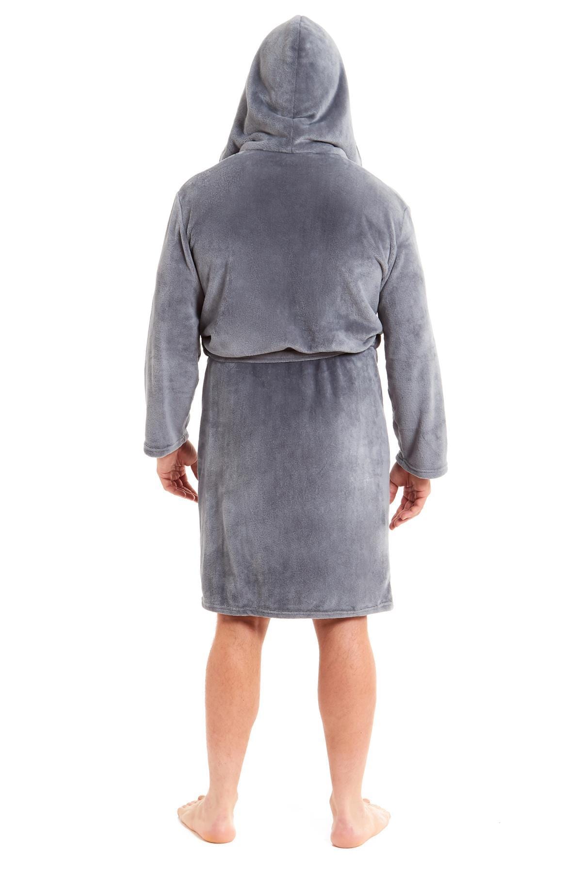 OLIVIA ROCCO Men's Hooded Bathrobe – Plush Flannel Fleece Dressing Gown