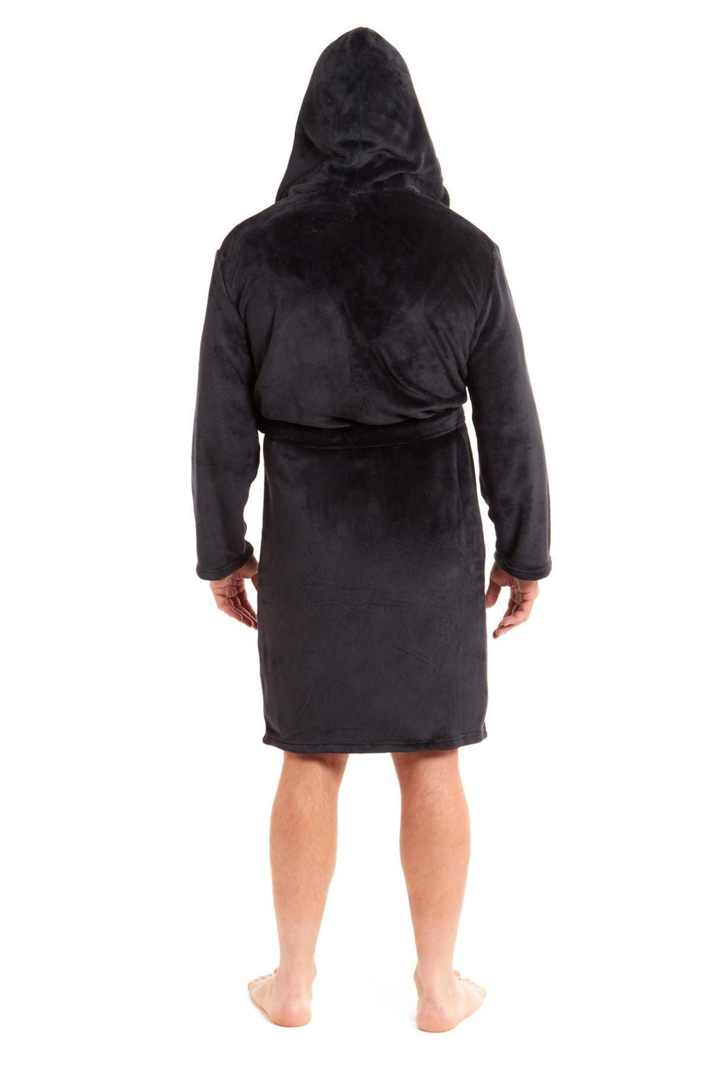 OLIVIA ROCCO Men's Hooded Bathrobe – Plush Flannel Fleece Dressing Gown
