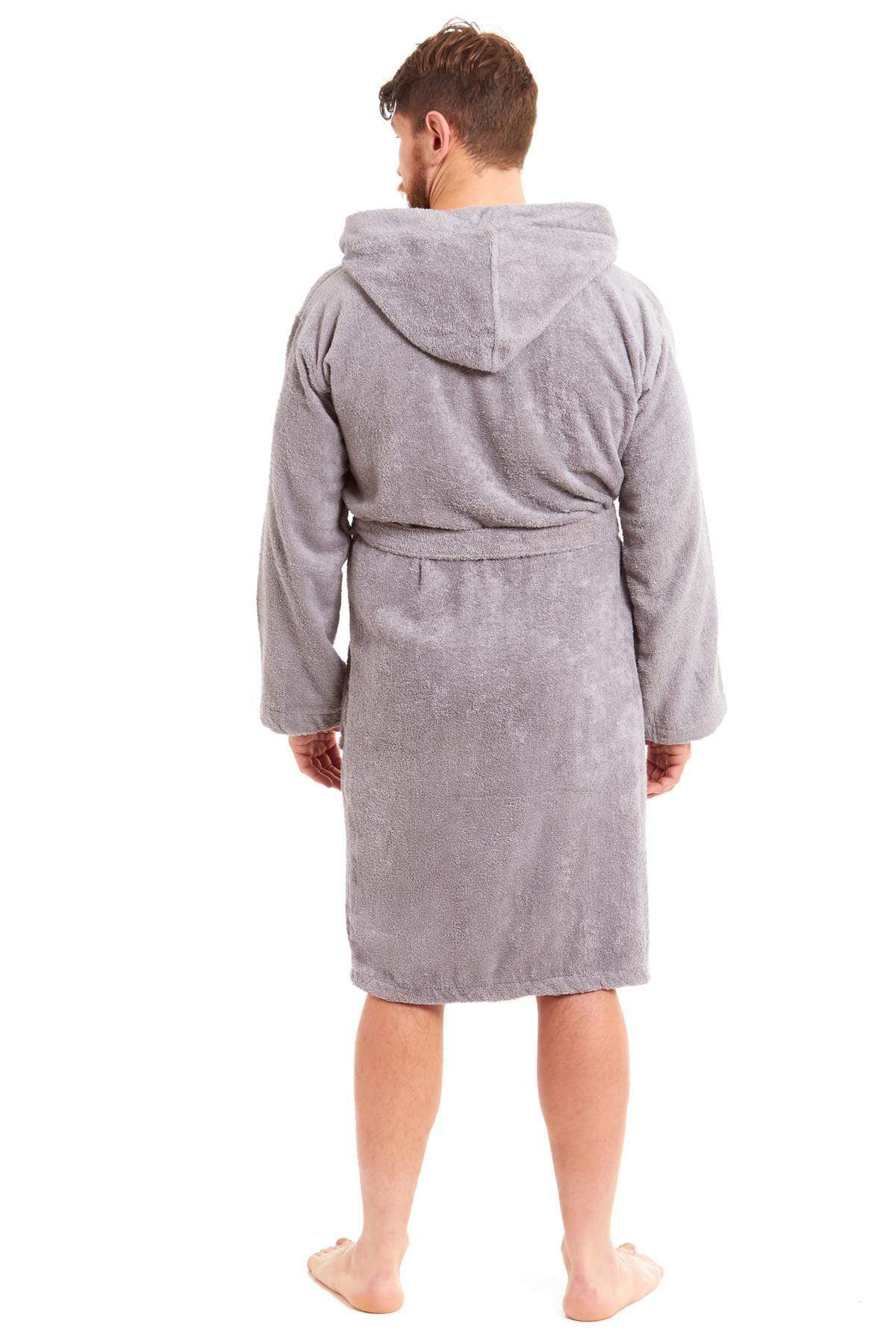 OLIVIA ROCCO Men's Bamboo Cotton Hooded Towelling Robe – Luxury Bathrobe