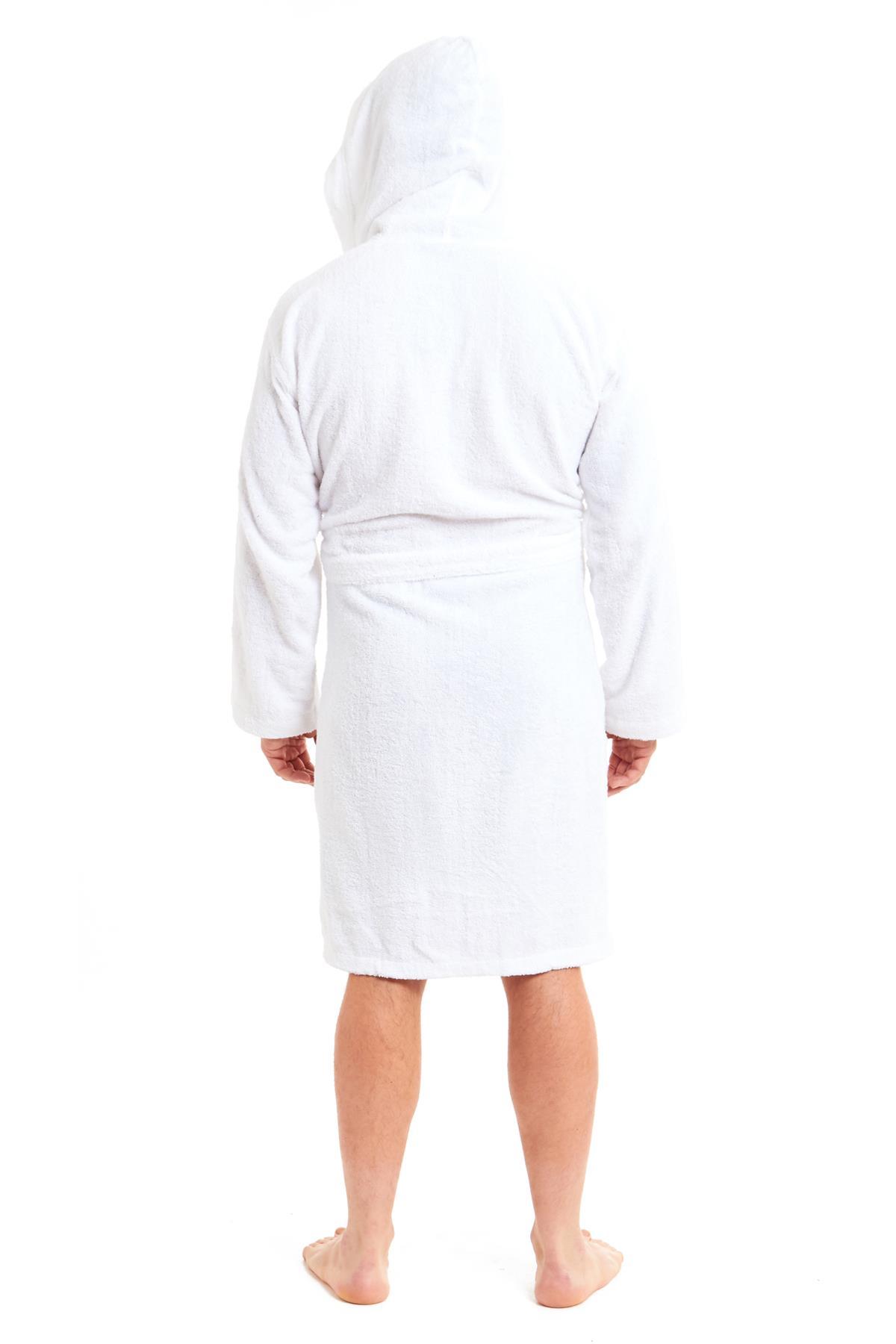 OLIVIA ROCCO Men's Bamboo Cotton Hooded Towelling Robe – Luxury Bathrobe