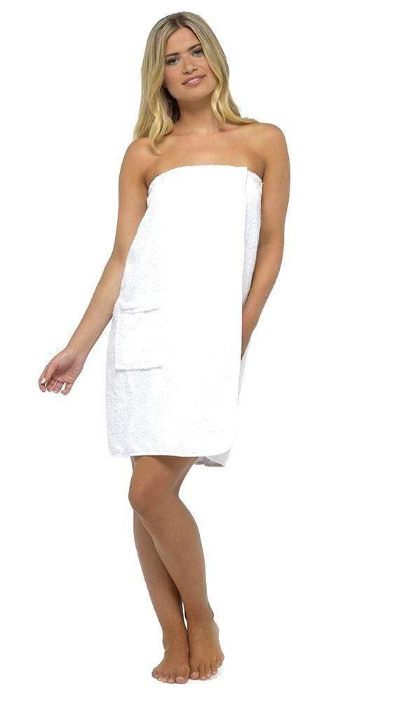 OLIVIA ROCCO Cotton Sarong Towel Wrap – Adjustable Terry Spa Robe