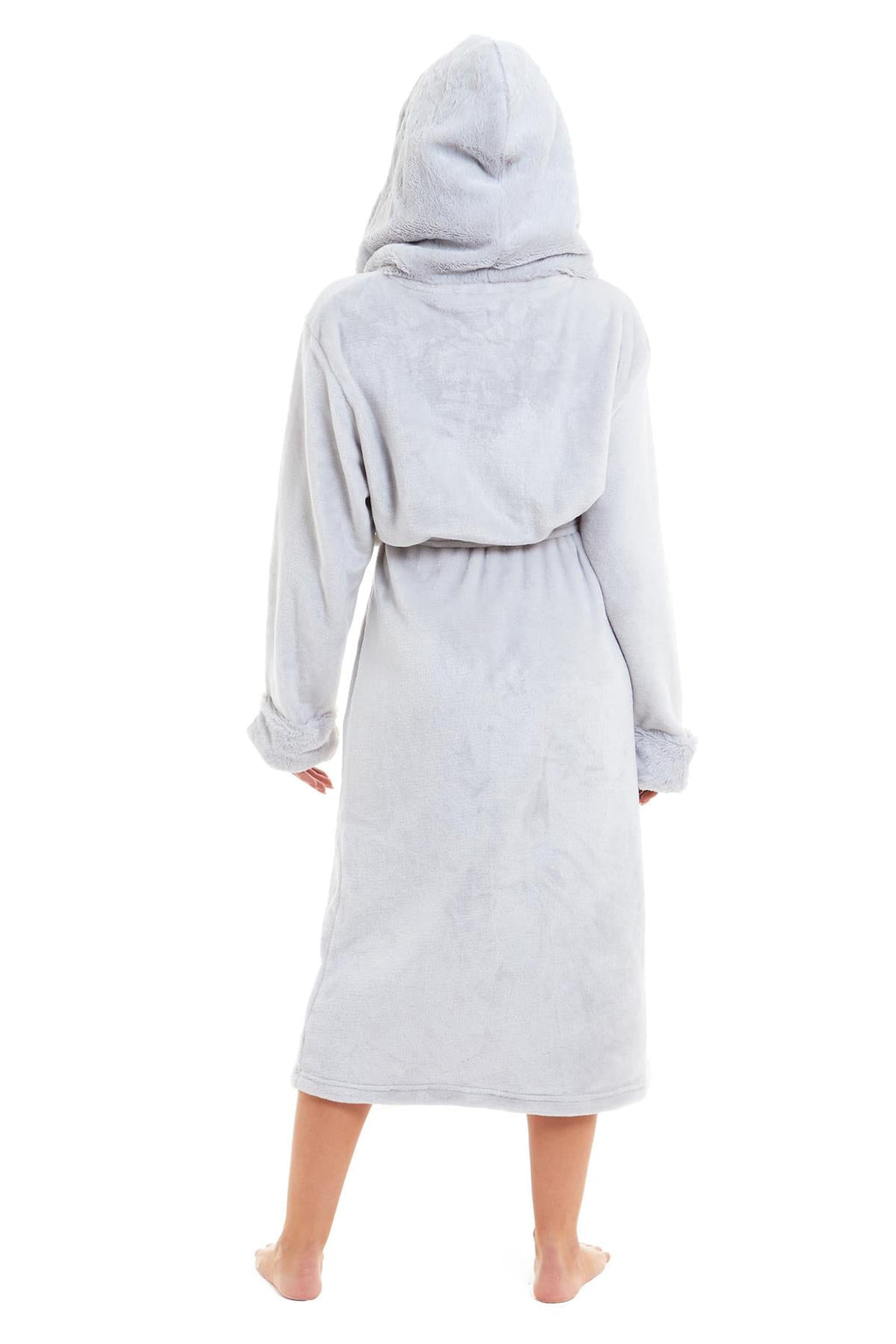 OLIVIA ROCCO Women's Faux Fur Hooded Bathrobe | Plush Fleece Dressing Gown