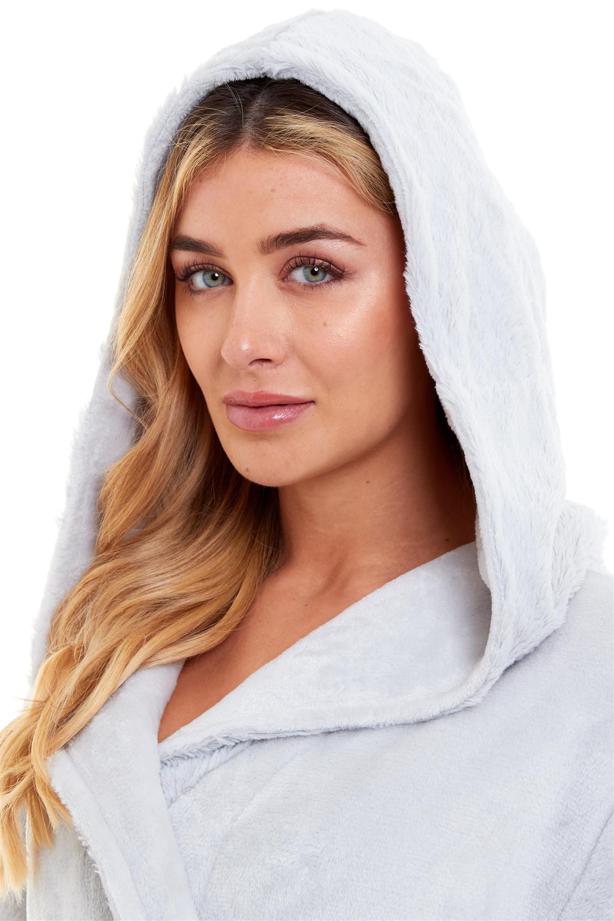 OLIVIA ROCCO Women's Faux Fur Hooded Bathrobe | Plush Fleece Dressing Gown