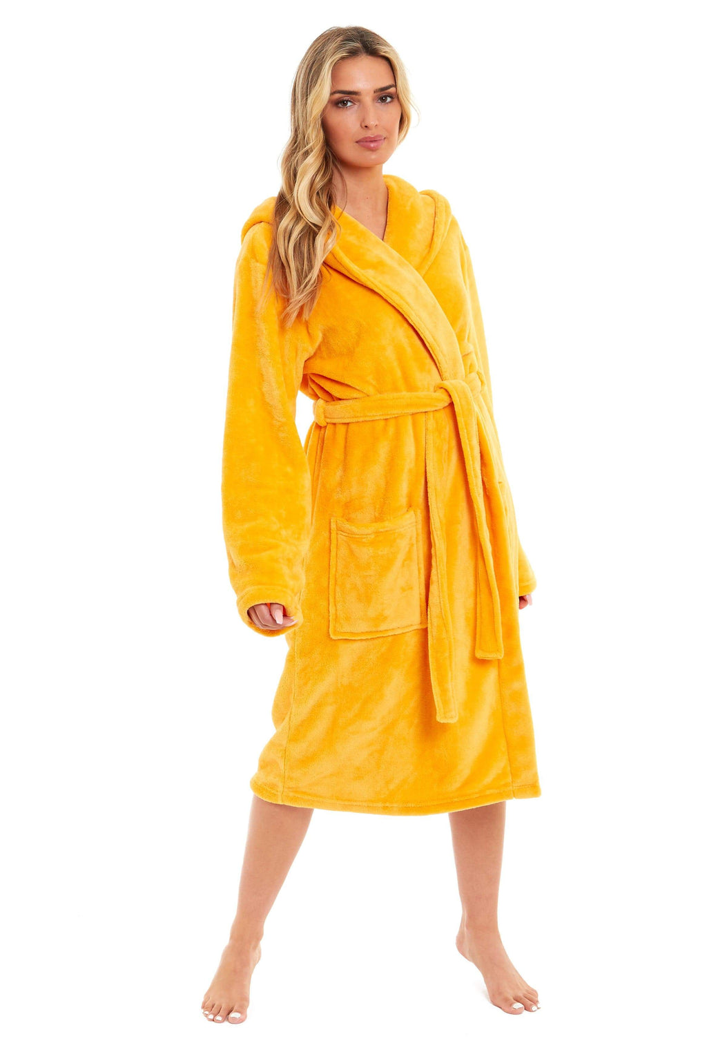 OLIVIA ROCCO Women's Hooded Dressing Gown | Plush Velvet Fleece Bathrobe