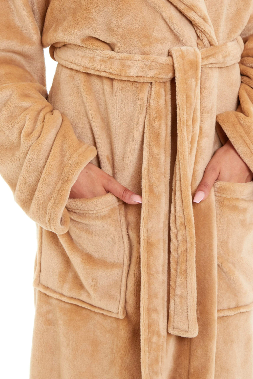 OLIVIA ROCCO Women's Hooded Dressing Gown | Plush Velvet Fleece Bathrobe