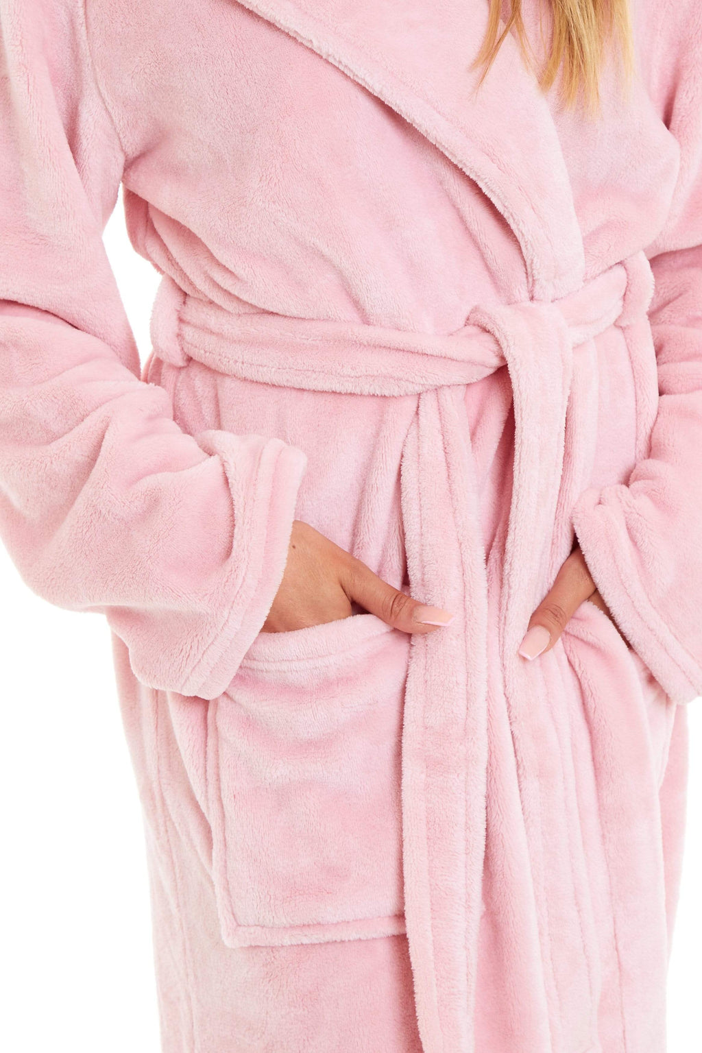 OLIVIA ROCCO Women's Hooded Dressing Gown | Plush Velvet Fleece Bathrobe