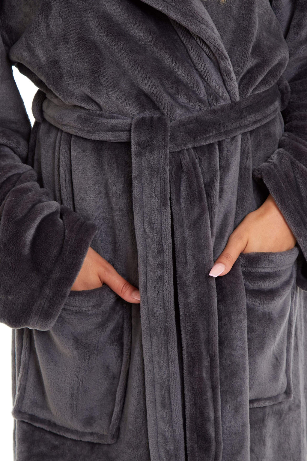 OLIVIA ROCCO Women's Hooded Dressing Gown | Plush Velvet Fleece Bathrobe