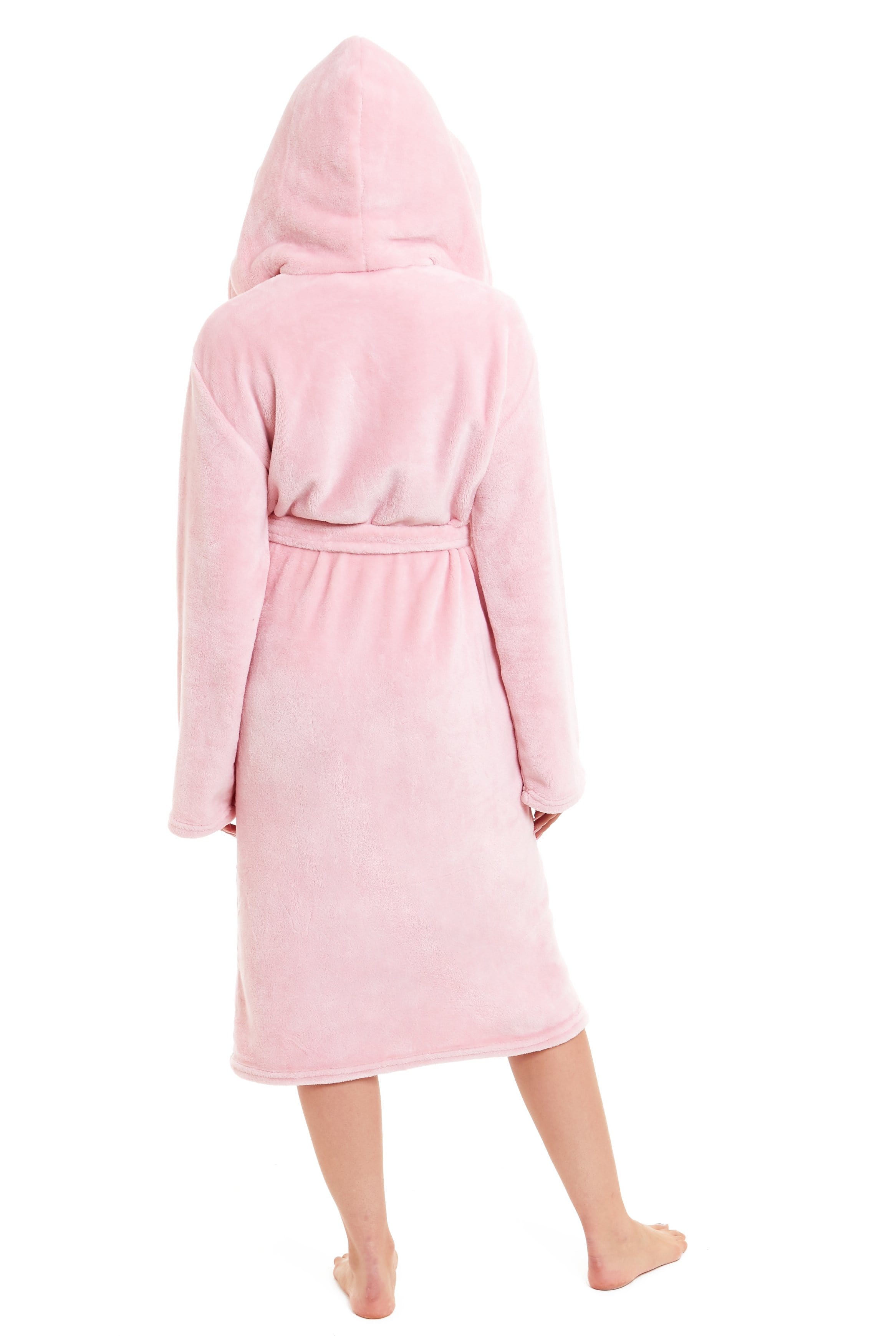 OLIVIA ROCCO Women's Hooded Dressing Gown | Plush Velvet Fleece Bathrobe