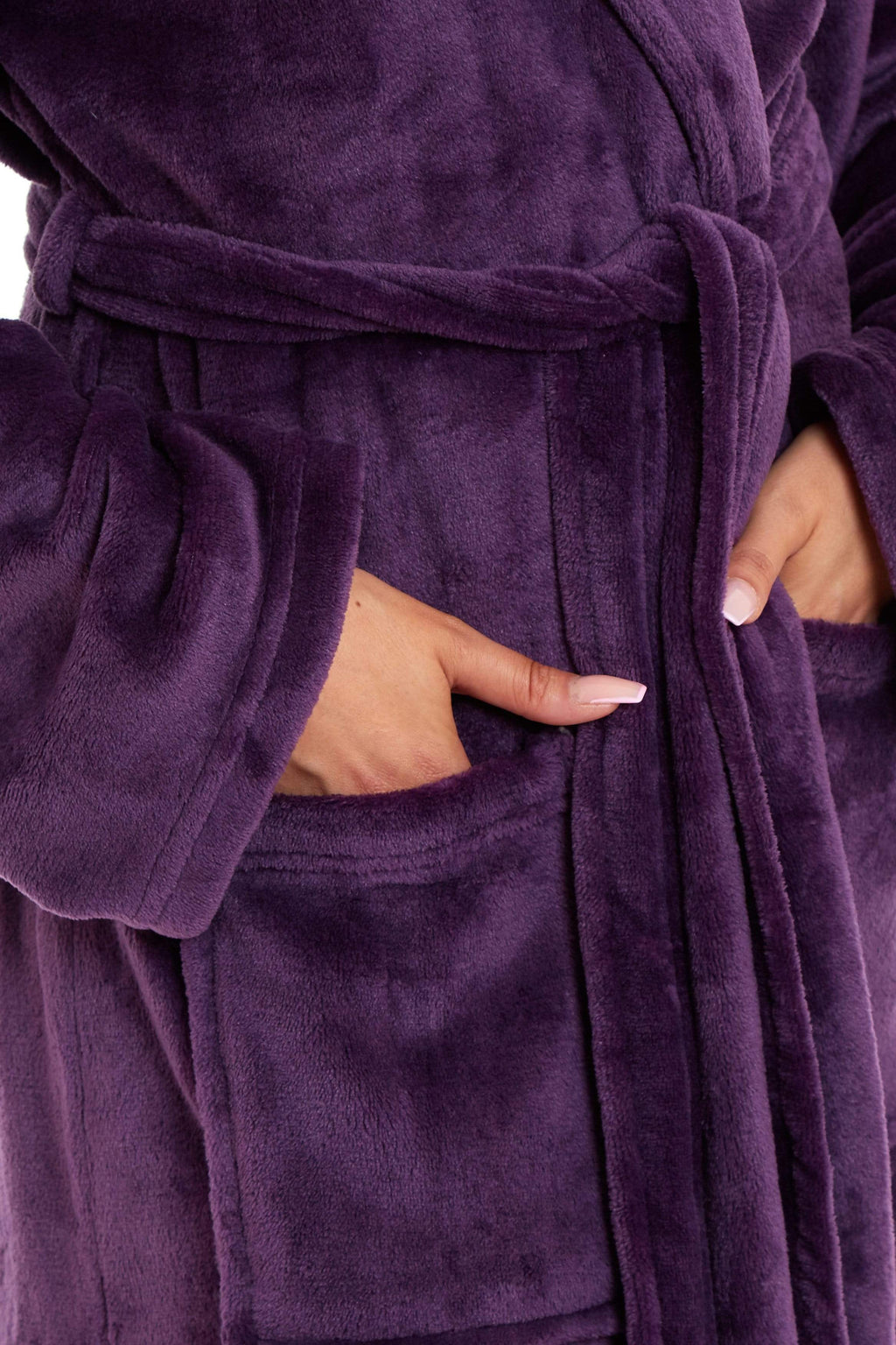 OLIVIA ROCCO Women's Hooded Dressing Gown | Plush Velvet Fleece Bathrobe