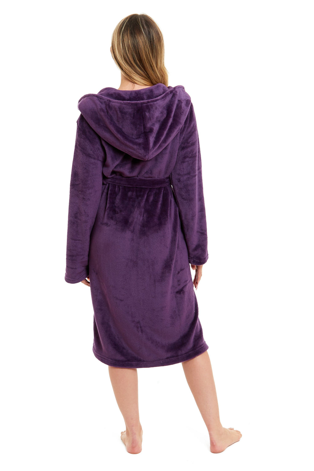 OLIVIA ROCCO Women's Hooded Dressing Gown | Plush Velvet Fleece Bathrobe
