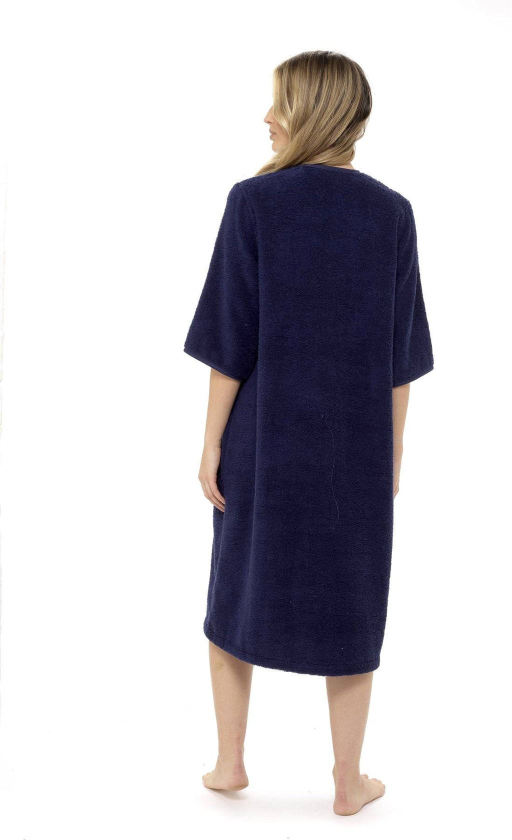 OLIVIA ROCCO Women's Terry Towelling Zip-Up Bathrobe | 100% Cotton Robe