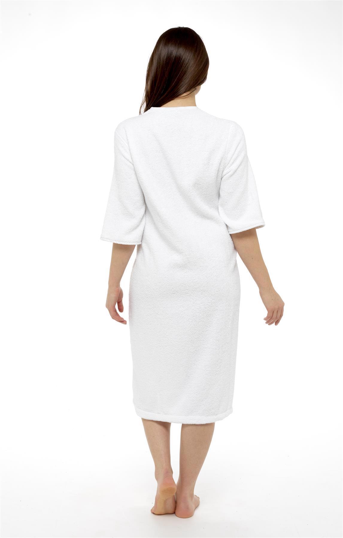 OLIVIA ROCCO Women's Terry Towelling Zip-Up Bathrobe | 100% Cotton Robe