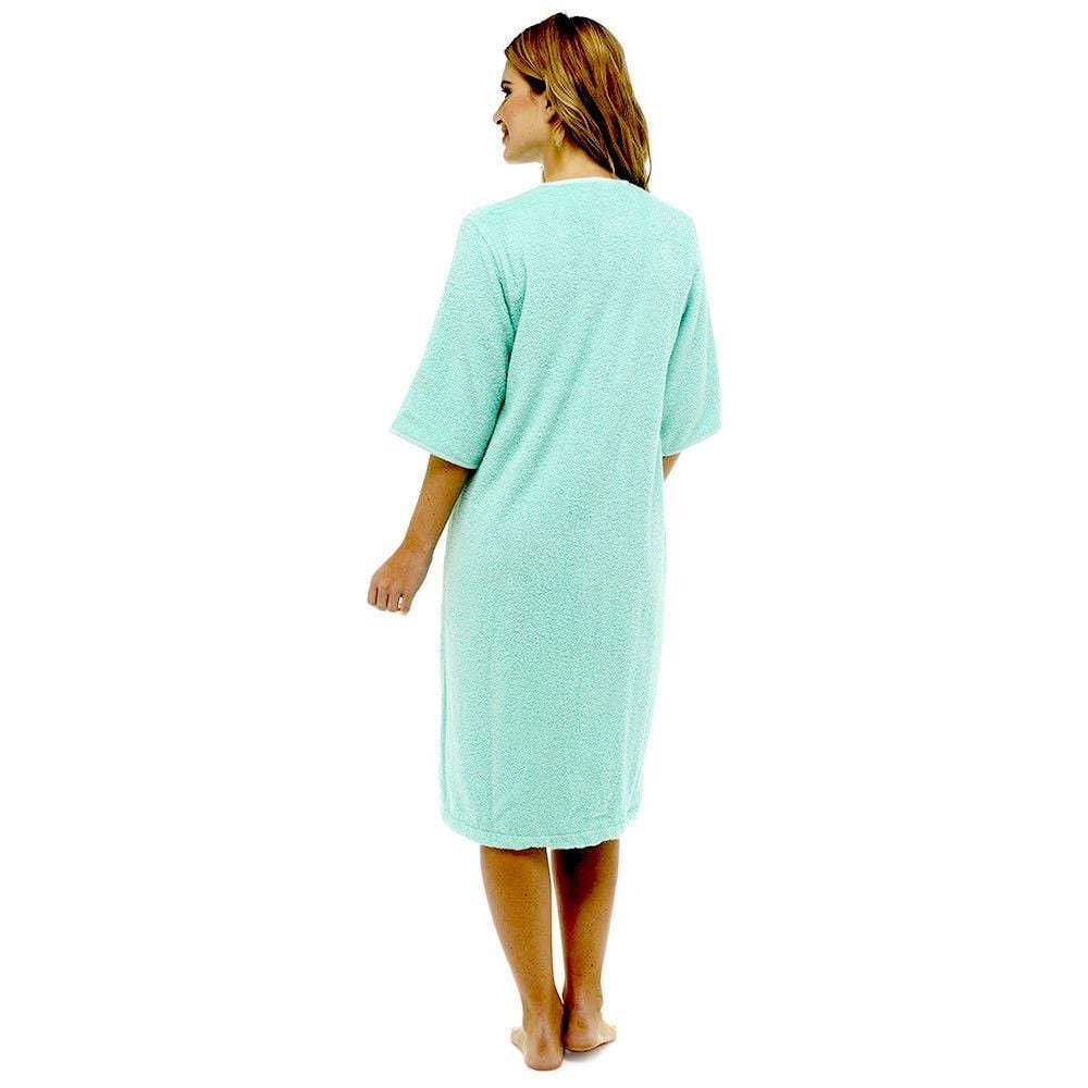 OLIVIA ROCCO Women's Terry Towelling Zip-Up Bathrobe | 100% Cotton Robe