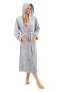 OLIVIA ROCCO Women's Velour Hooded Bathrobe – Soft Plush Dressing Gown