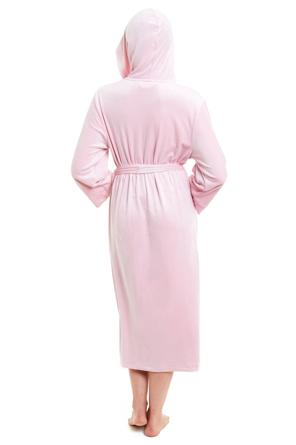 OLIVIA ROCCO Women's Velour Hooded Bathrobe – Soft Plush Dressing Gown